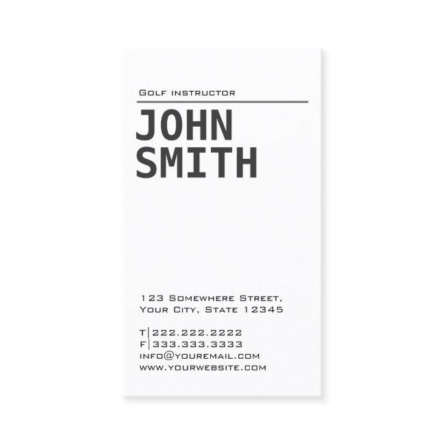 Minimalist Plain White Golf Instructor