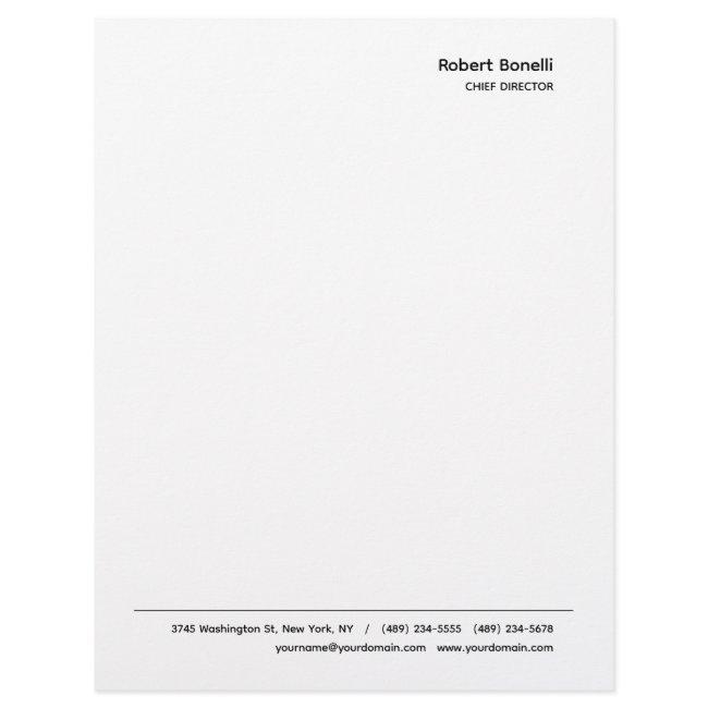 Minimalist Plain White Modern  Letterhead