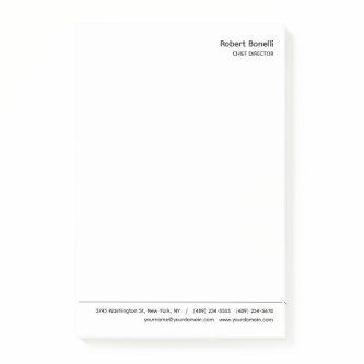 Minimalist Plain White Modern  Post-it Notes