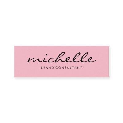 Minimalist Plain White with Cursive Text (pink) Mini