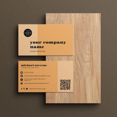 Minimalist professional company name logo QR code
