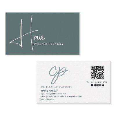 Minimalist professional hair monogram  Qr code