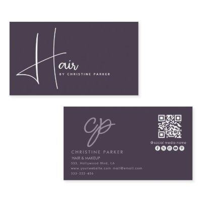 Minimalist professional hair monogram  Qr code
