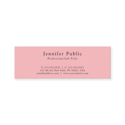 Minimalist Professional Modern Elegant Pink Plain Mini
