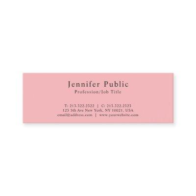 Minimalist Professional Modern Elegant Pink Plain Mini