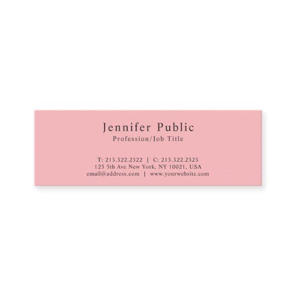 Minimalist Professional Modern Elegant Pink Plain Mini