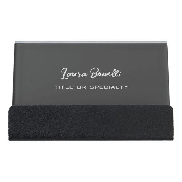 Minimalist Professional Modern Handwrite Dark Grey Desk  Holder