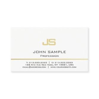 Minimalist Professional Modern White Gold Monogram