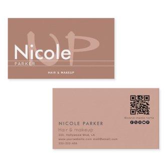 Minimalist professional monogram  Qr code cinnamon