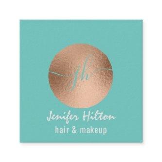Minimalist professional  rose gold circle monogram square