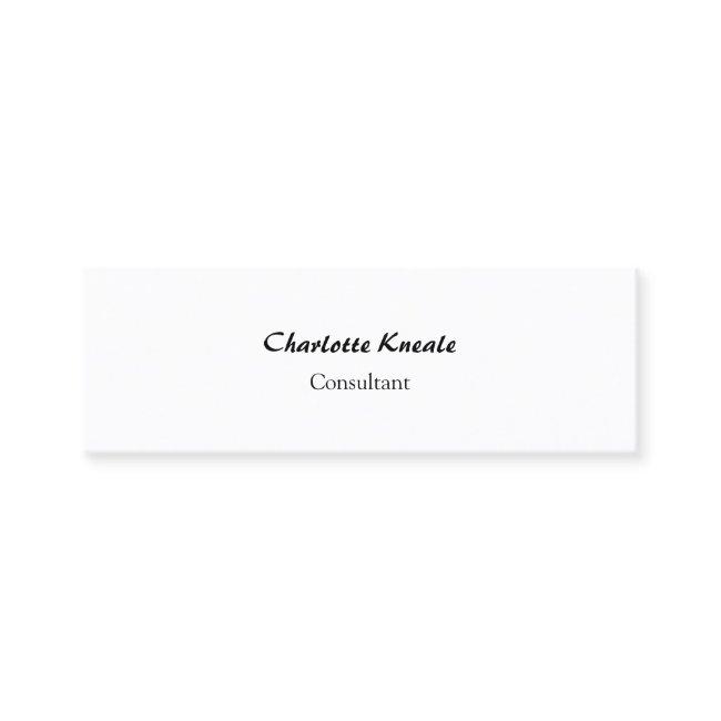 Minimalist Professional Simple Plain White Slim Mini