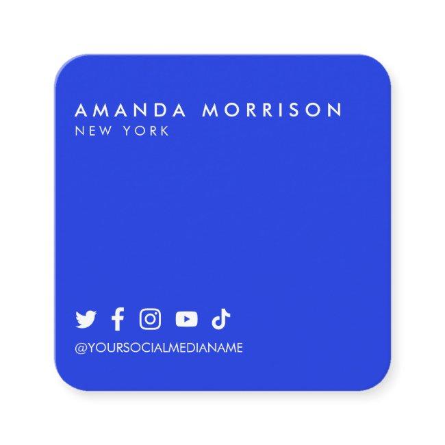 Minimalist Professional Social Media Bold Blue Square