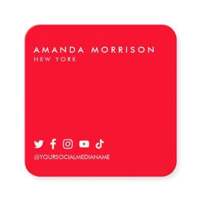 Minimalist Professional Social Media Red Square