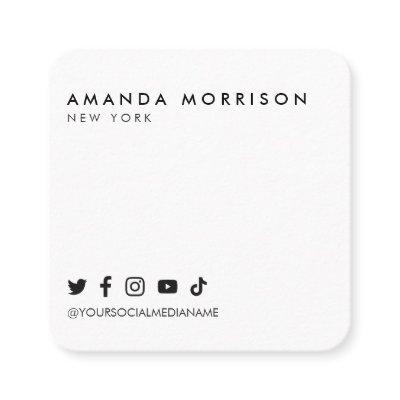 Minimalist Professional Social Media White Square  Square