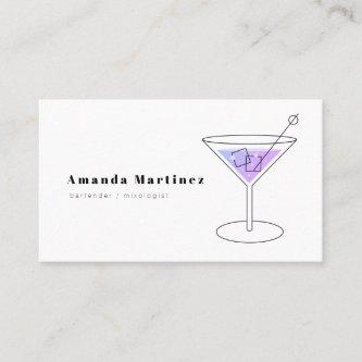 Minimalist Purple Cocktail Bartender Mixologist