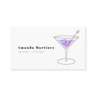 Minimalist Purple Cocktail Bartender Mixologist
