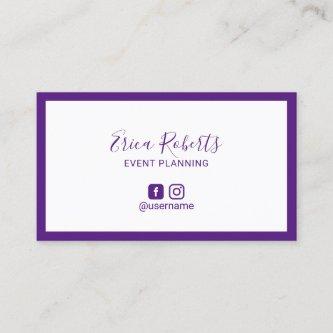 Minimalist Purple Frame Event Planner Social Media