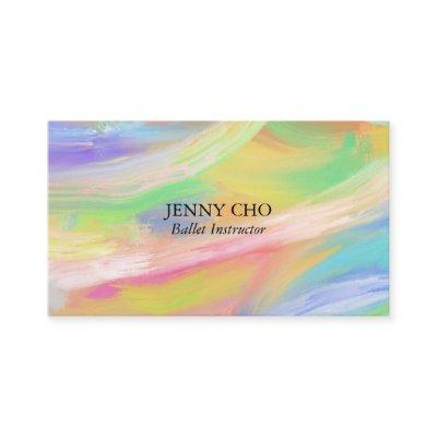 Minimalist rainbow painting textured