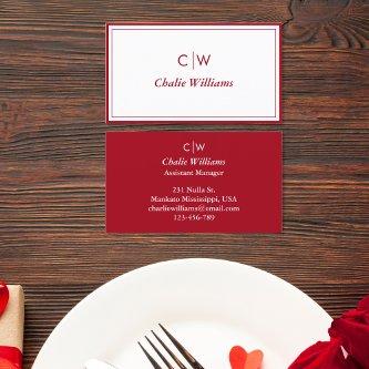 Minimalist red rose, 2 Borders, signature