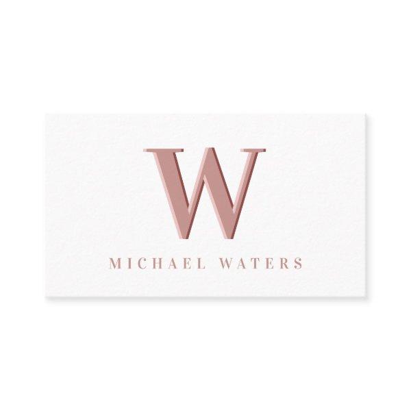 Minimalist Rose Monogram Logo Embossed Effect Busi