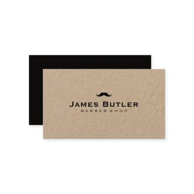 Minimalist Rustic Kraft Barber Shop Mustache