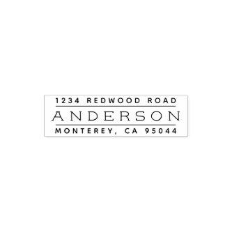 Minimalist Rustic Last Name Return Address Self-inking Stamp