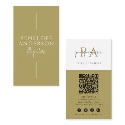 Minimalist Sage Green Neutral QR Code Boho Modern