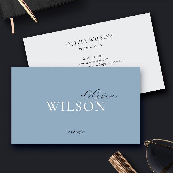 Minimalist Script Calligraphy Modern Dusty Blue