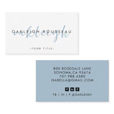 Minimalist Script Modern Dusty Blue