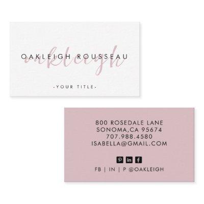 Minimalist Script Modern Dusty Pink