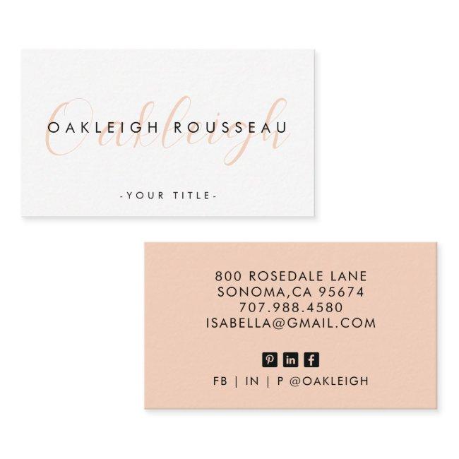 Minimalist Script Modern Monogram Coral Typography