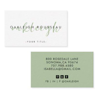 Minimalist Script Modern Sage Green