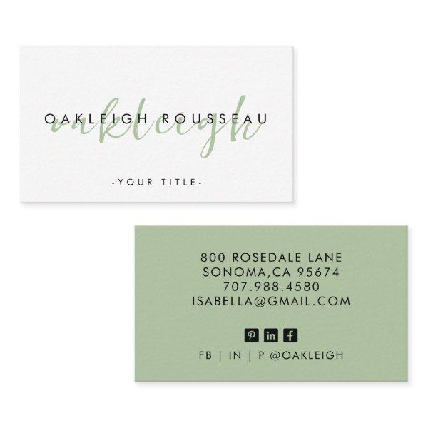 Minimalist Script Modern Sage Green