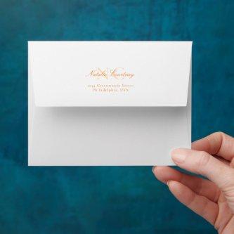 Minimalist Script Orange Two Monogram Envelope
