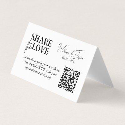 Minimalist Share The Love Qr Code | Wedding Photos