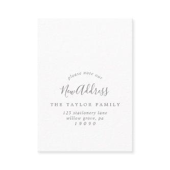 Minimalist Silver Change of Address Insert Card