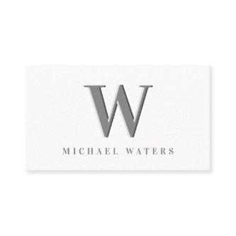 Minimalist Silver Monogram Logo Embossed Effect Bu