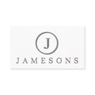 Minimalist Silver Monogram Logo Embossed Effect Bu