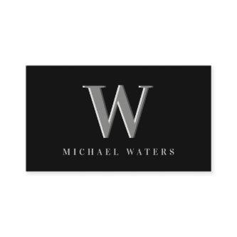 Minimalist Silver Monogram Logo Embossed Effect