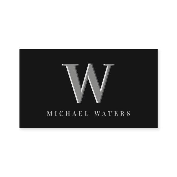 Minimalist Silver Monogram Logo Embossed Effect