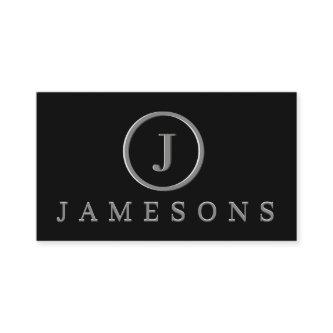 Minimalist Silver Monogram Logo Embossed Effect
