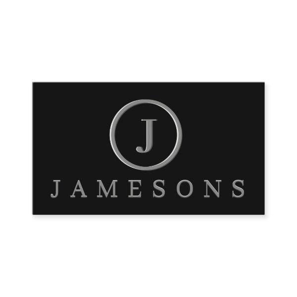 Minimalist Silver Monogram Logo Embossed Effect