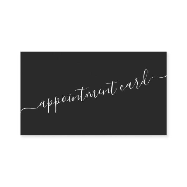 Minimalist Simple Black White Script Appointment