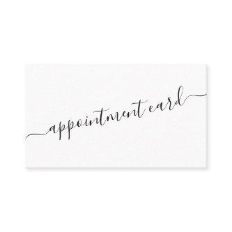 Minimalist Simple Black White Script Appointment