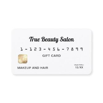 Minimalist Simple Black White Script Gift Credit