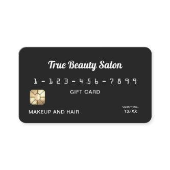 Minimalist Simple Black White Script Gift Credit