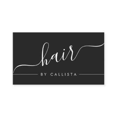Minimalist Simple Black White Script Hair