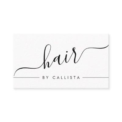 Minimalist Simple Black White Script Hair