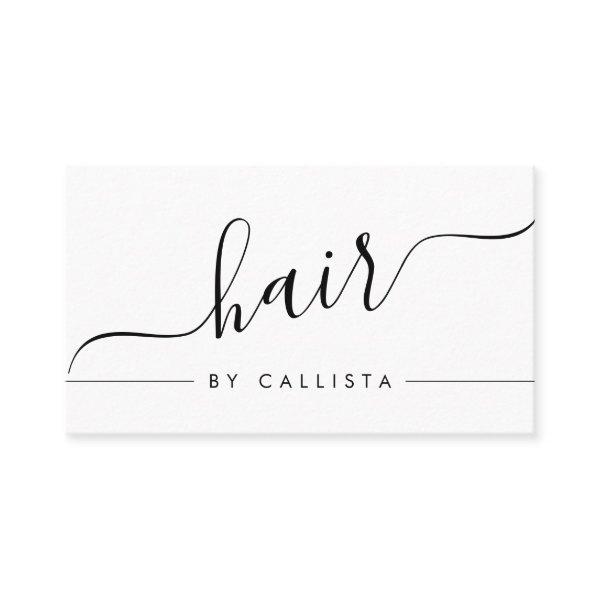 Minimalist Simple Black White Script Hair