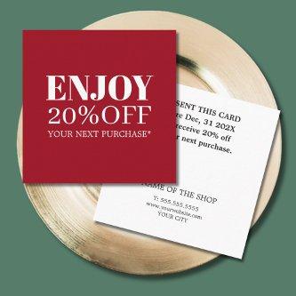 Minimalist Simple Dark Red White Coupon